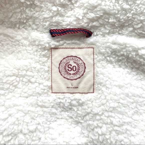 SOLD SO Plaid Sherpa-Lined Puffer Vest - Picture 6 of 6